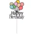 Topper Happy Birthday cu baloane 23 cm