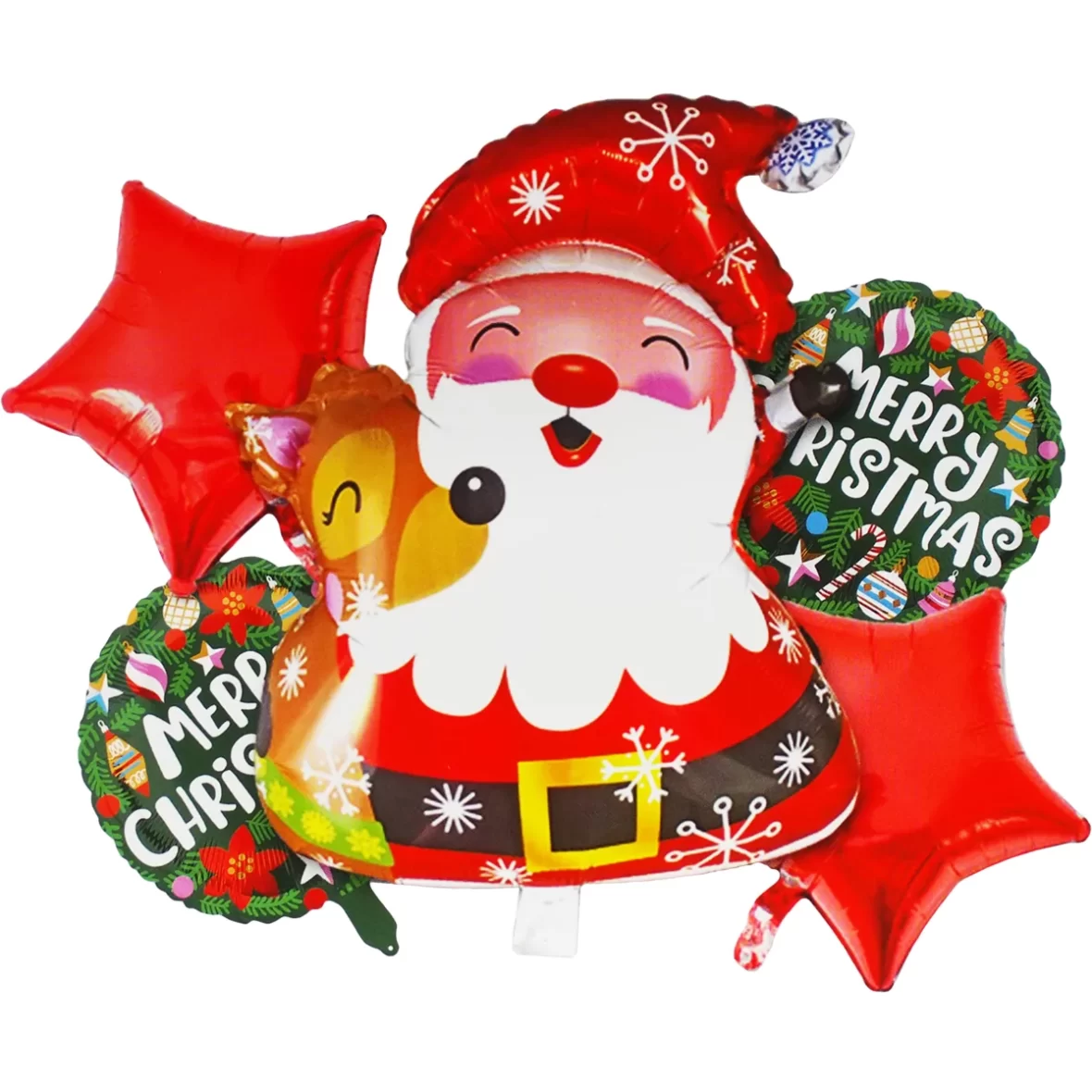 Set 5 baloane folie cu figurina Mos Craciun, 89×50 cm