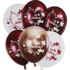 Set 6 baloane latex alb, rose gold grena, cu mesaj Te Iubesc, de 30 cm