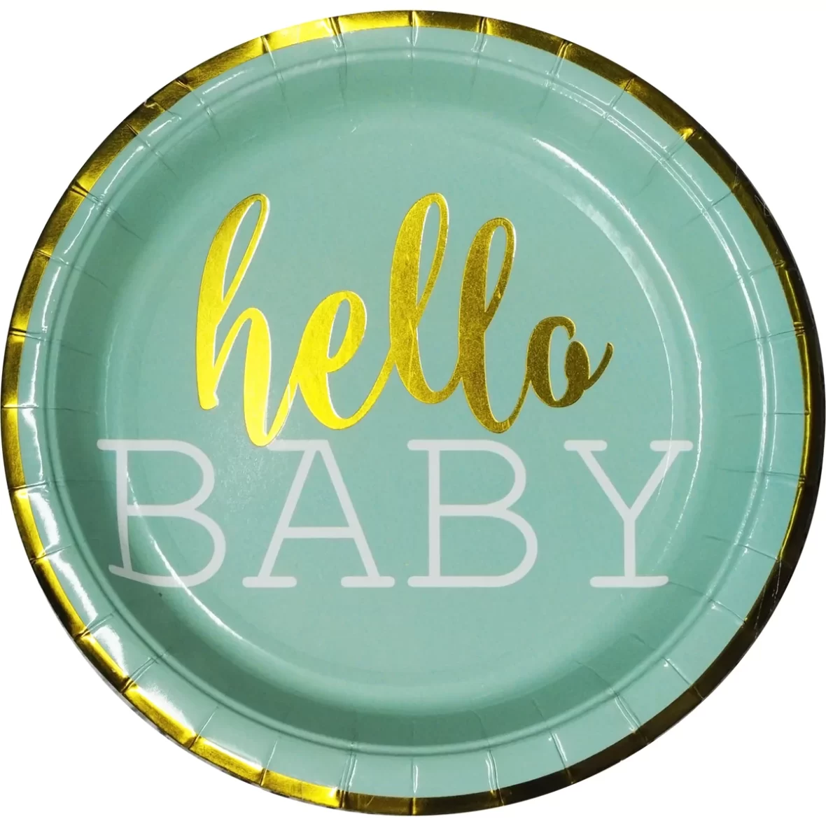 Set 6 farfurii Hello Baby, turcoaz, 18 cm