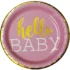 Set 6 farfurii Hello Baby, roz, 18 cm