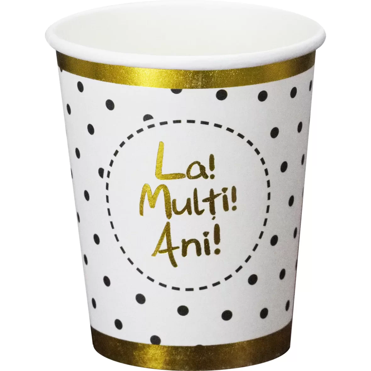 Set 6 pahare La Multi Ani, auriu