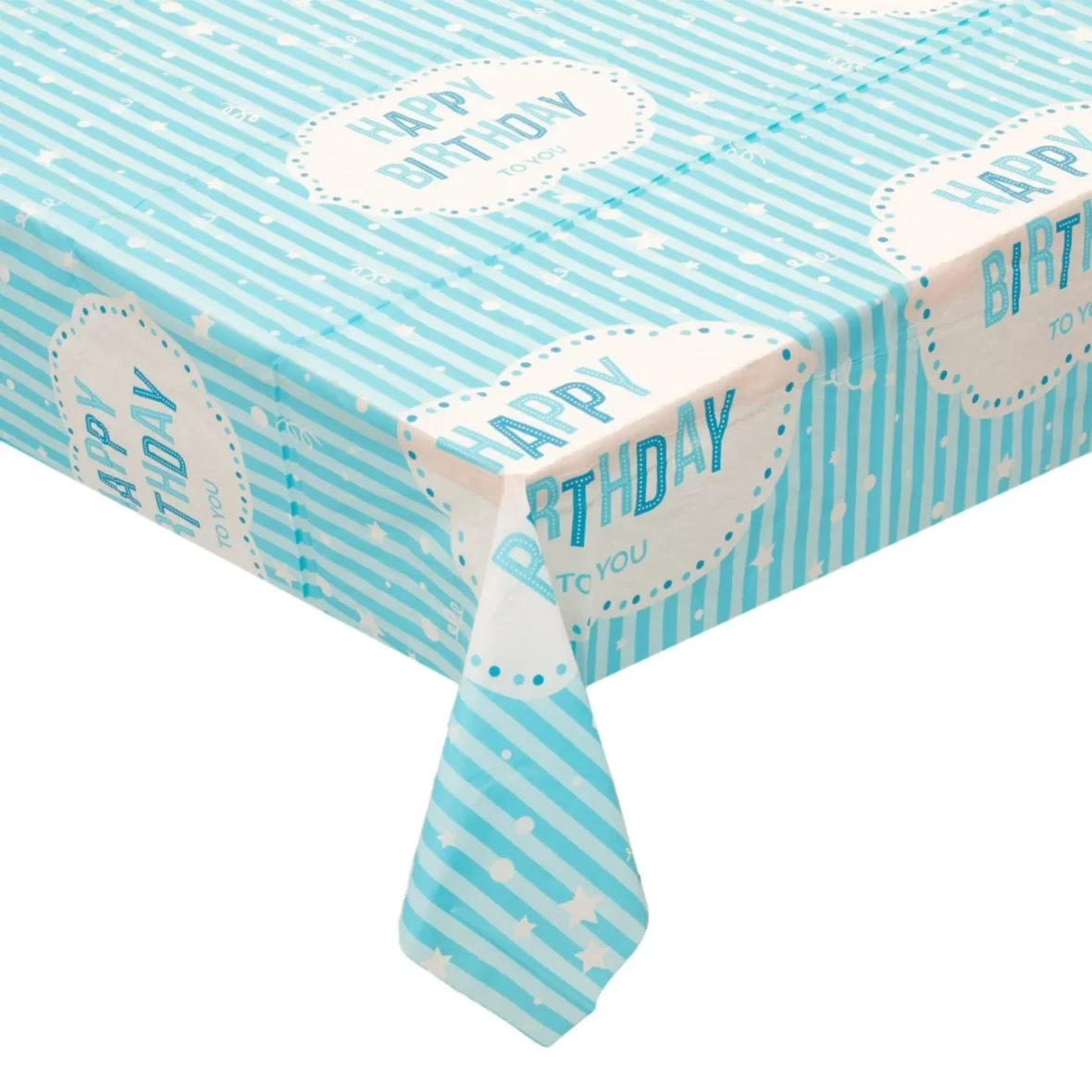 Fata de masa Happy Birthday, albastru 180 x 120 cm