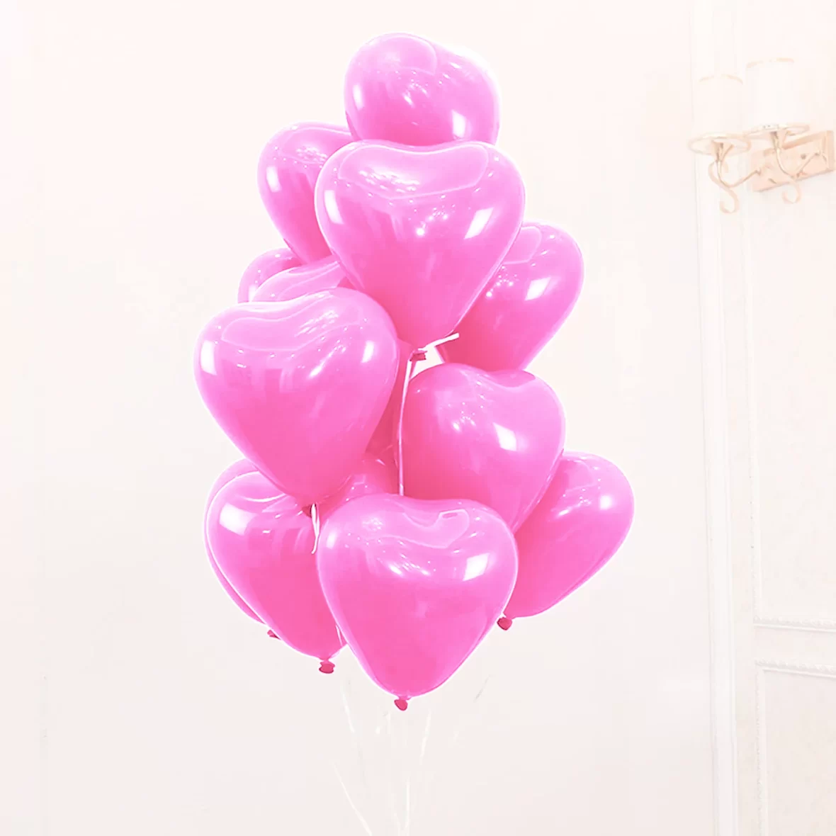 Baloane latex in forma de inimioara, Roz Macaron inchis, 30 cm, 6 buc.