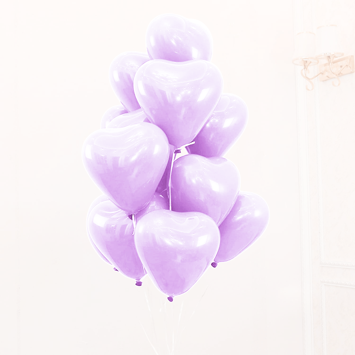 Baloane latex in forma de inimioara, Mov Macaron, 30 cm, 6 buc.