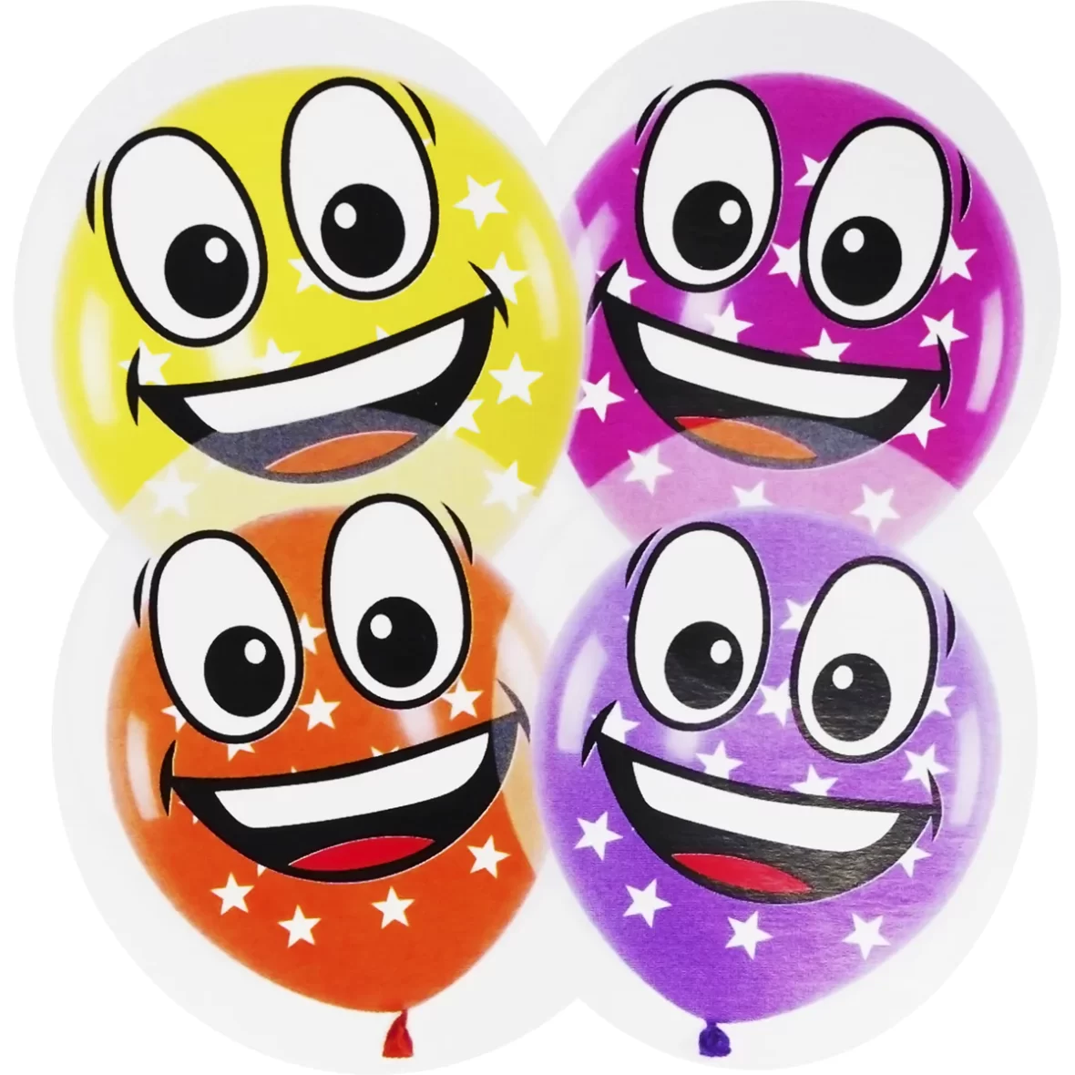 Set 4 baloane latex duble, Zambet, 30 cm