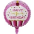 Balon folie Happy 1'st Birthday, roz, rotund, 45 cm