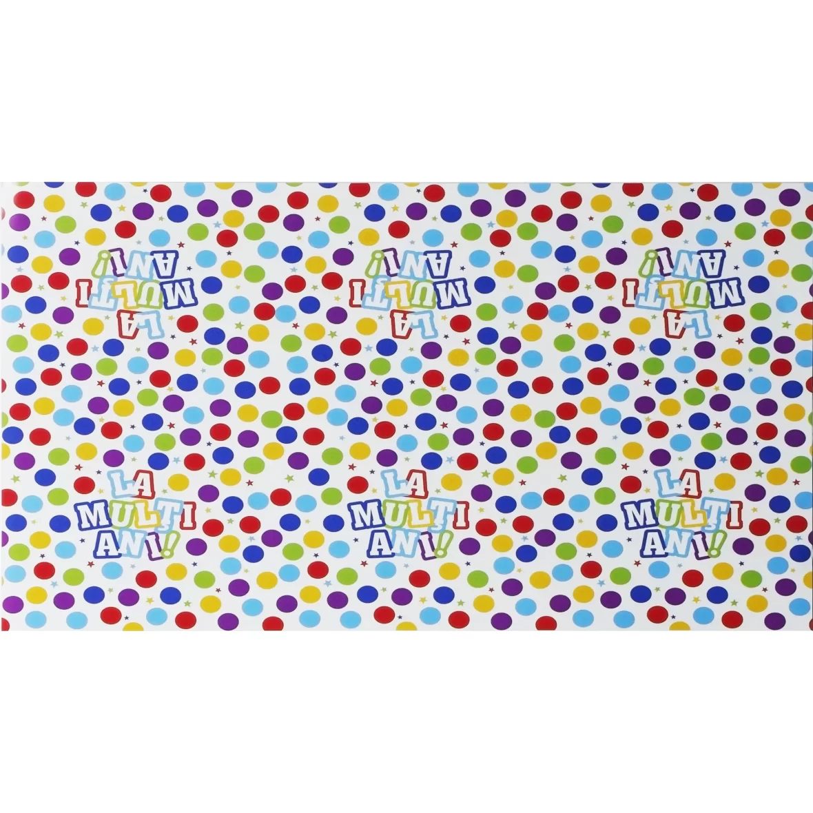 Fata de masa La Multi Ani cu buline multicolore