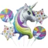 Set aranjament 5 baloane folie Unicorn, model 3