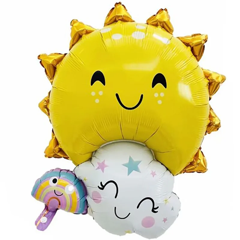 Balon folie figurina soare cu nor si curcubeu 59×77 cm