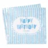 Set 12 servetele Happy Birthday, albastru 33 x 33 cm