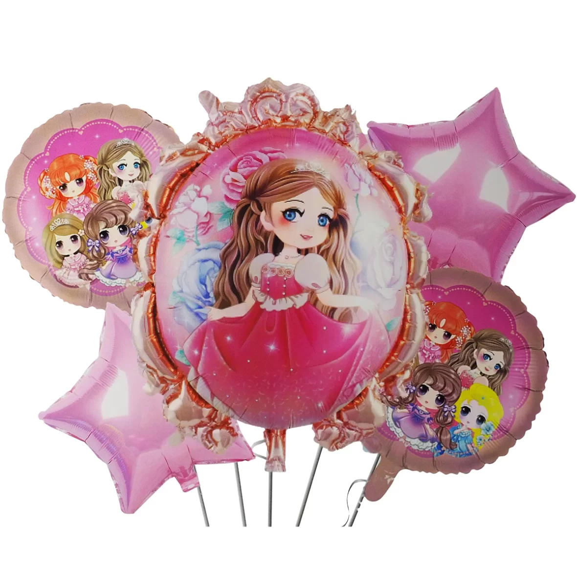 Set aranjament 5 baloane folie cu Printese