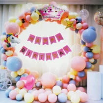 1602-arcada-baloane-multicolore-cu-unicorn-si-coronita