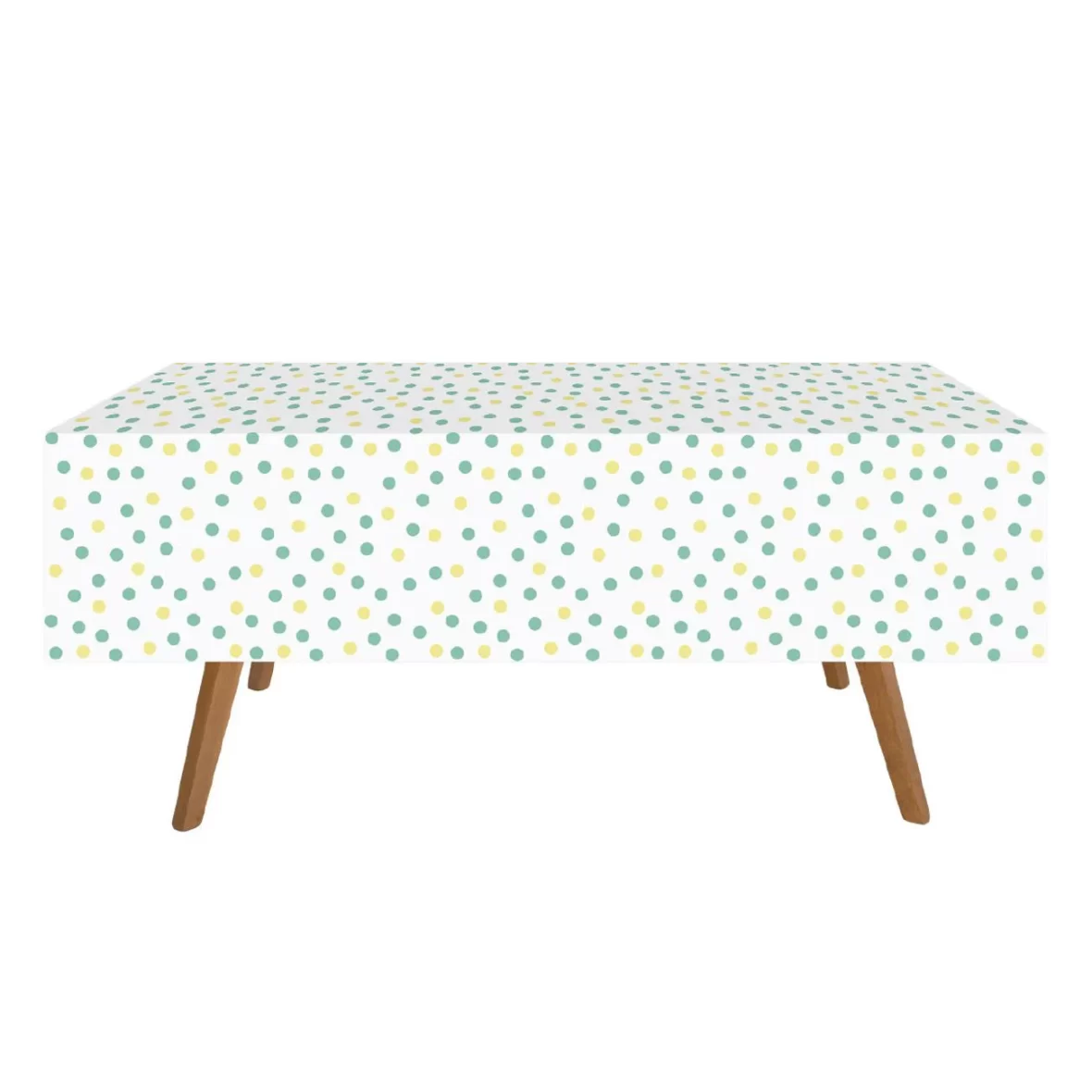 Fata de masa cu bulinute galben – turcoaz