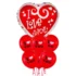 Set 7 baloane folie latex I Love You rosu
