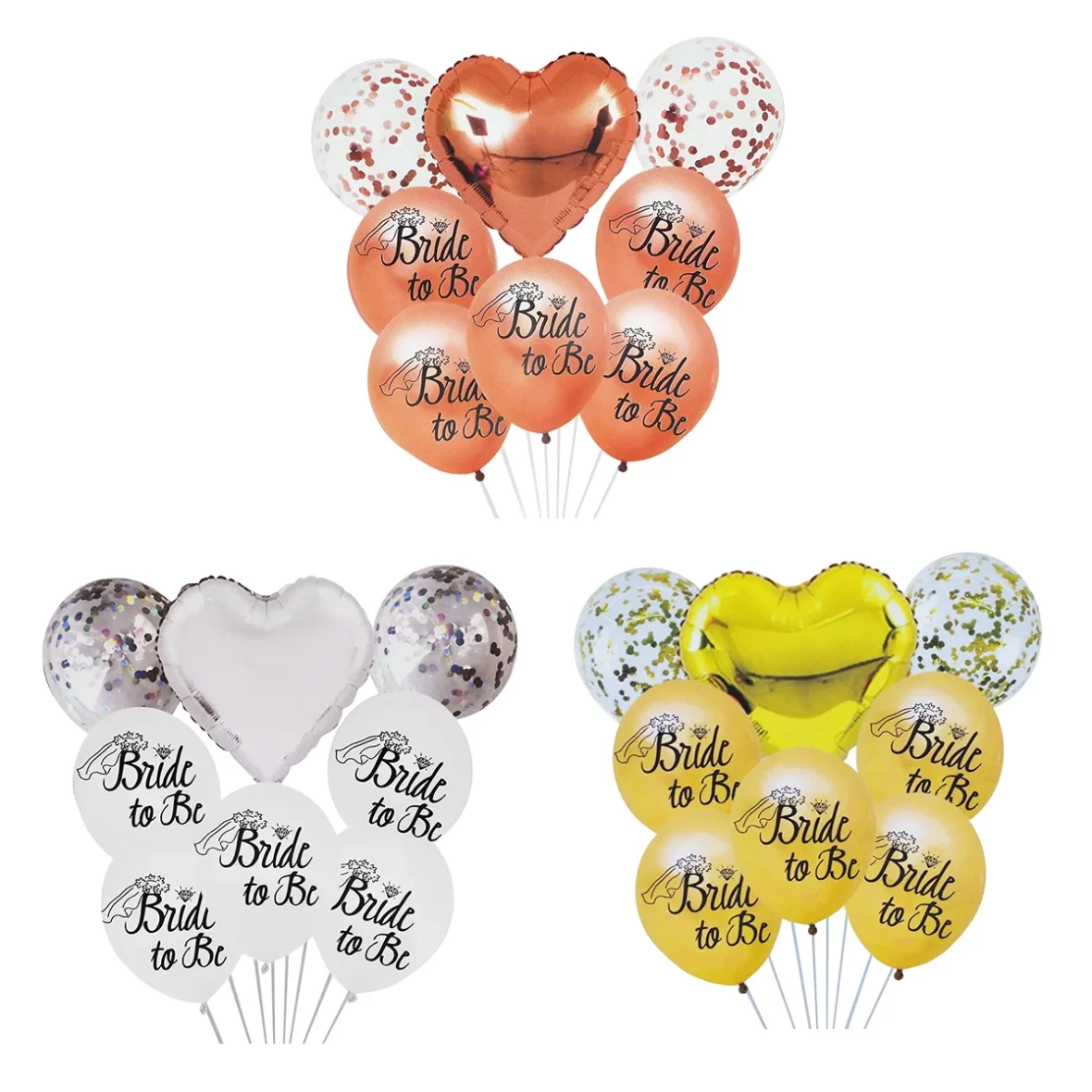 Set 8 baloane folie-latex Bride to be