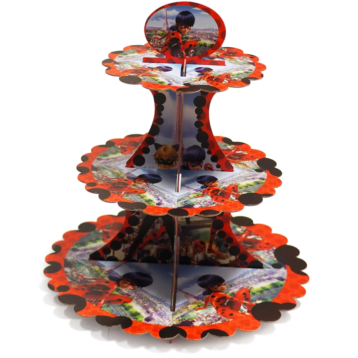 Suport etajat pentru prajituri, model cu Buburuza