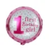 Balon folie 1'st Birthday Girl, rotund, 45 cm