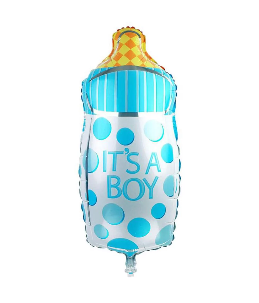 Balon in forma de biberon, It’s a boy, 43 cm, albastru