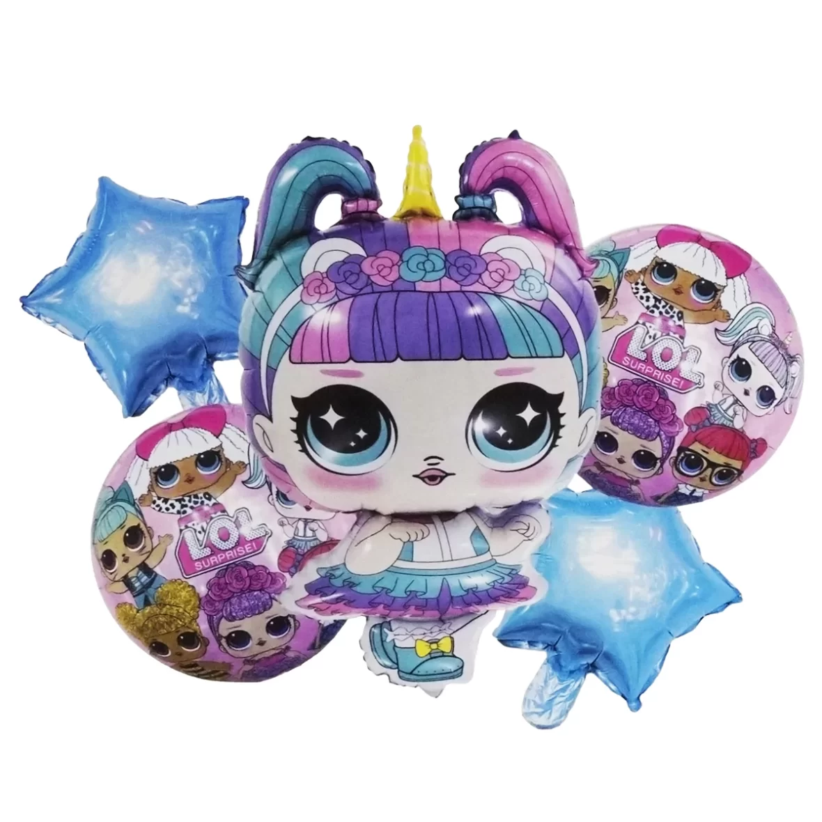 Set aranjament 5 baloane folie Lol, model 1