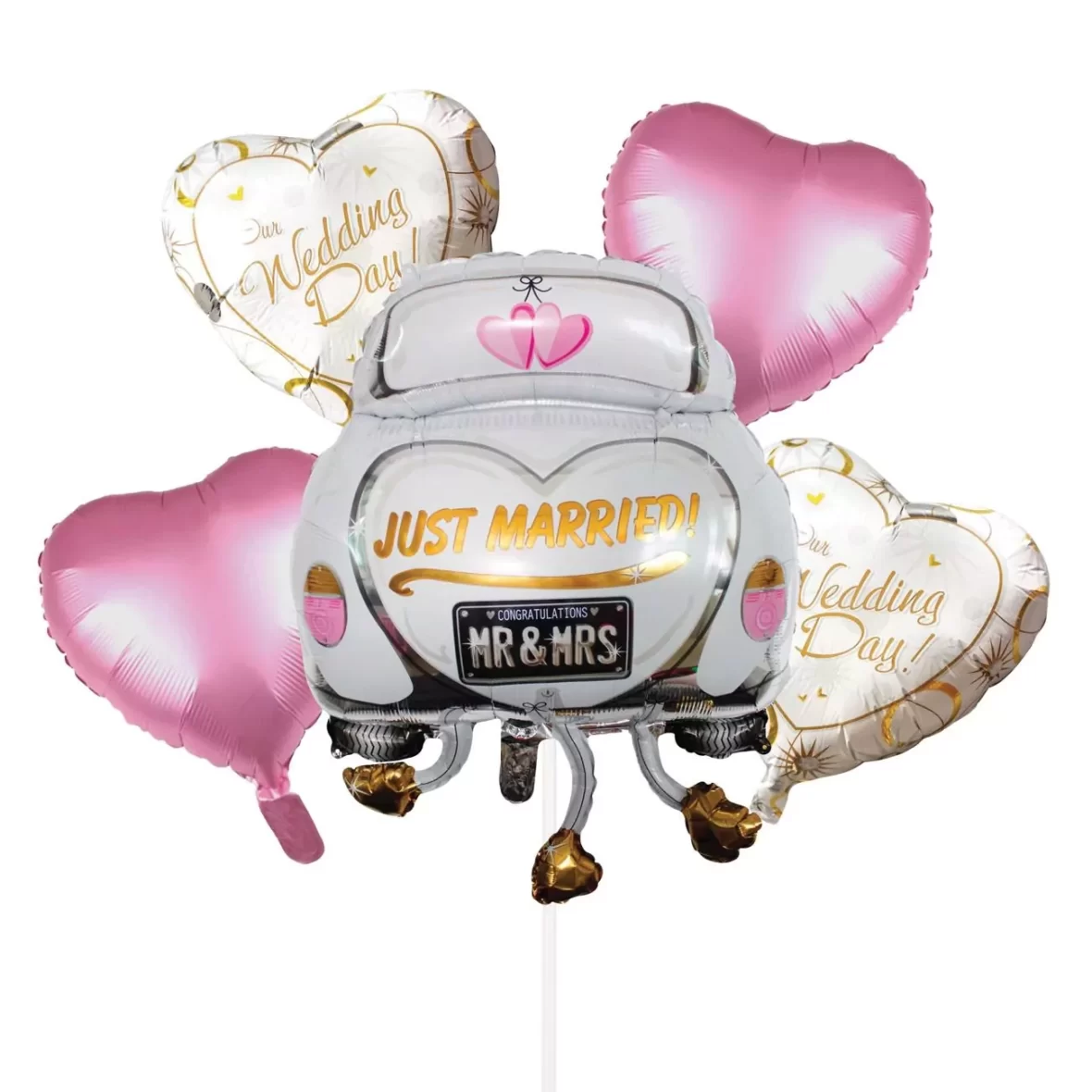 Set aranjament petrecere nunta 5 baloane folie