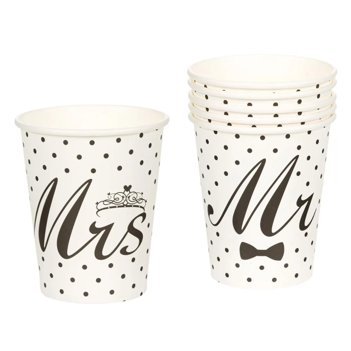 Set 6 pahare petrecere nunta Mr & Mrs