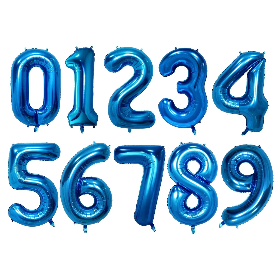 Baloane folie in forma de cifre 1, 2, 3, 4, 5, 6, 7, 8, 9, 0, Albastru, 100 cm