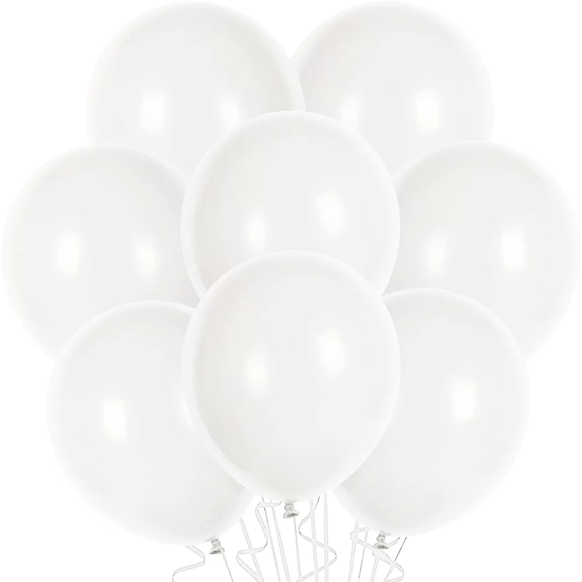 Set 10 baloane latex, Alb, de 30 cm, cod culoare #033