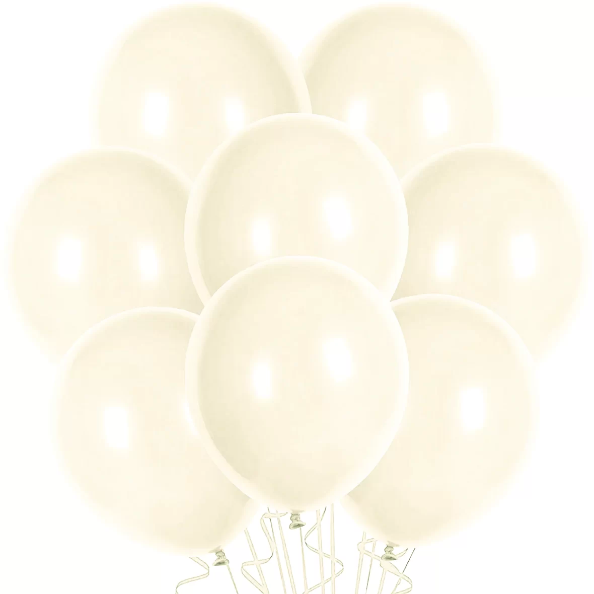 Set 10 baloane latex, Alb Galbui, de 30 cm, cod culoare #017