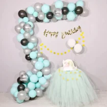 818-arcada-baloane-aniversare-petrecere-culori-turcoaz-argintiu-negru