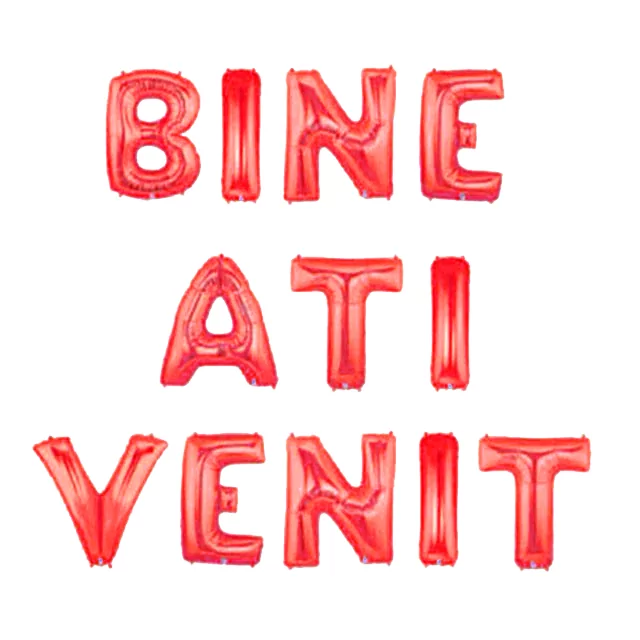 Set aranjament baloane litere Bine ati Venit, 40 cm