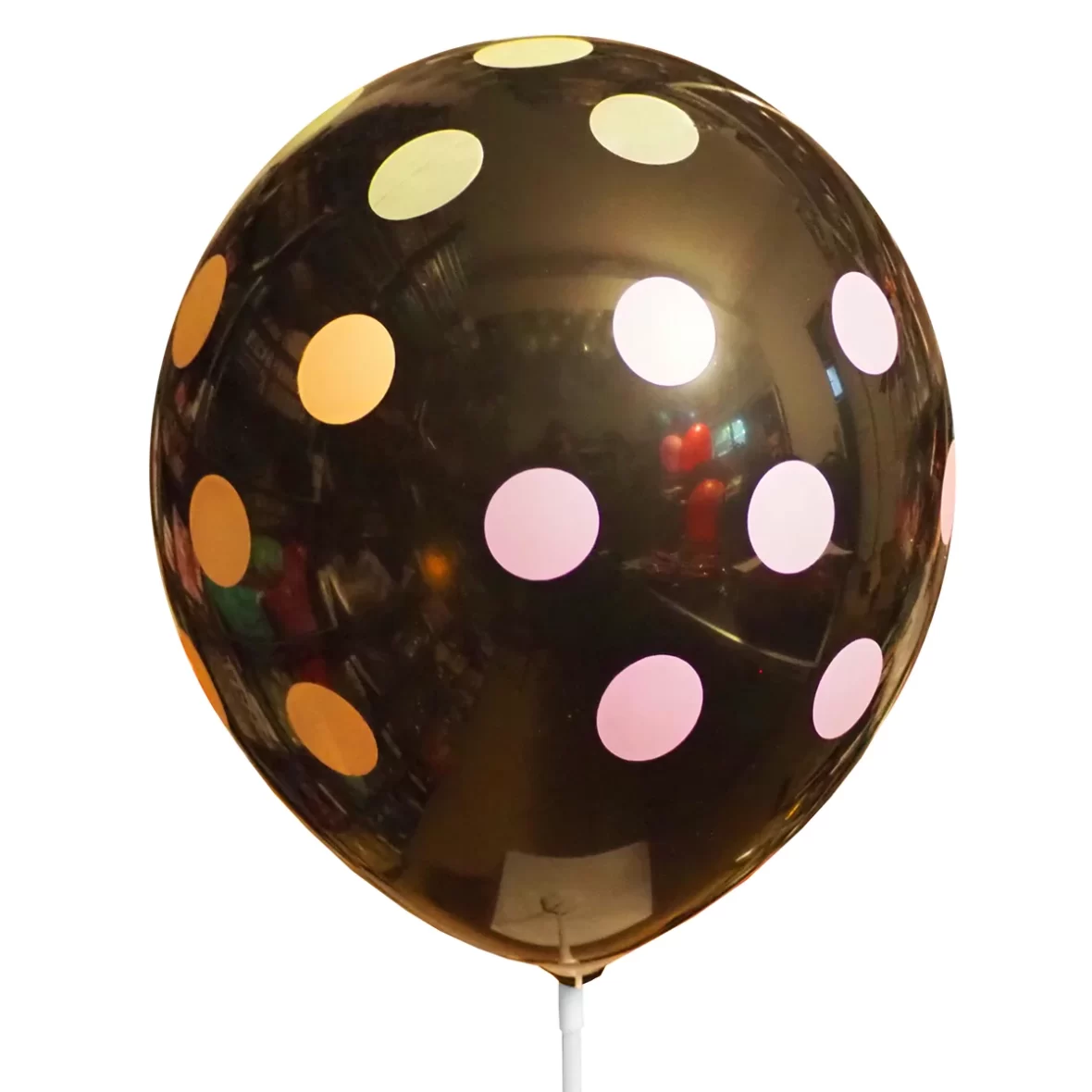 913-set-6-baloane-latex-negru-cu-buline-multicolore-30-cm-1