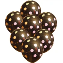913-set-6-baloane-latex-negru-cu-buline-multicolore-30-cm