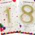 Set lumanare aniversara 18 ani, glitter, auriu, 13 cm