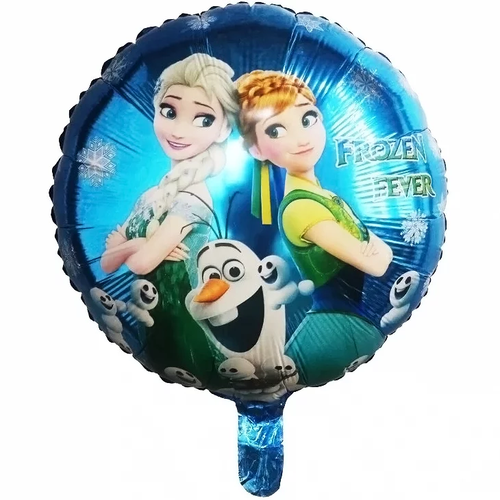 Balon folie Frozen, albastru, rotund, 45 cm
