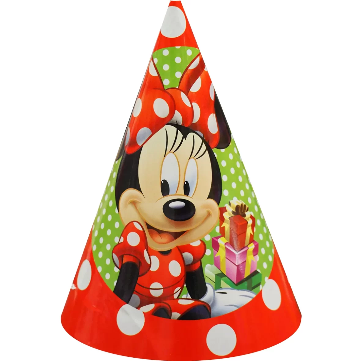 Set 6 coifuri Minnie, rosu cu bulinute albe