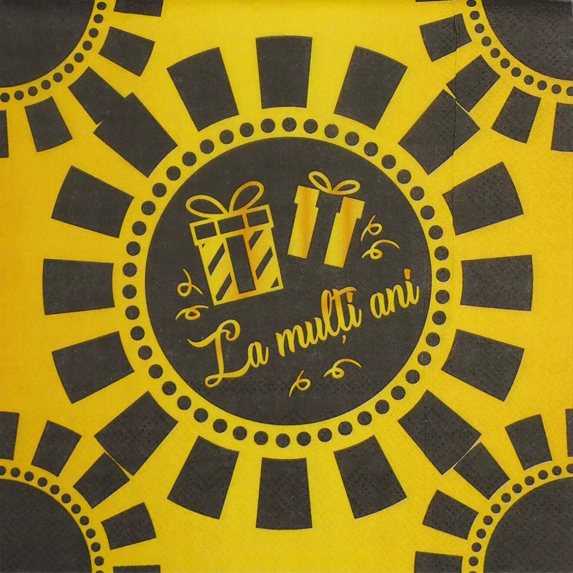 Set 10 servetele Party La Multi Ani, gold