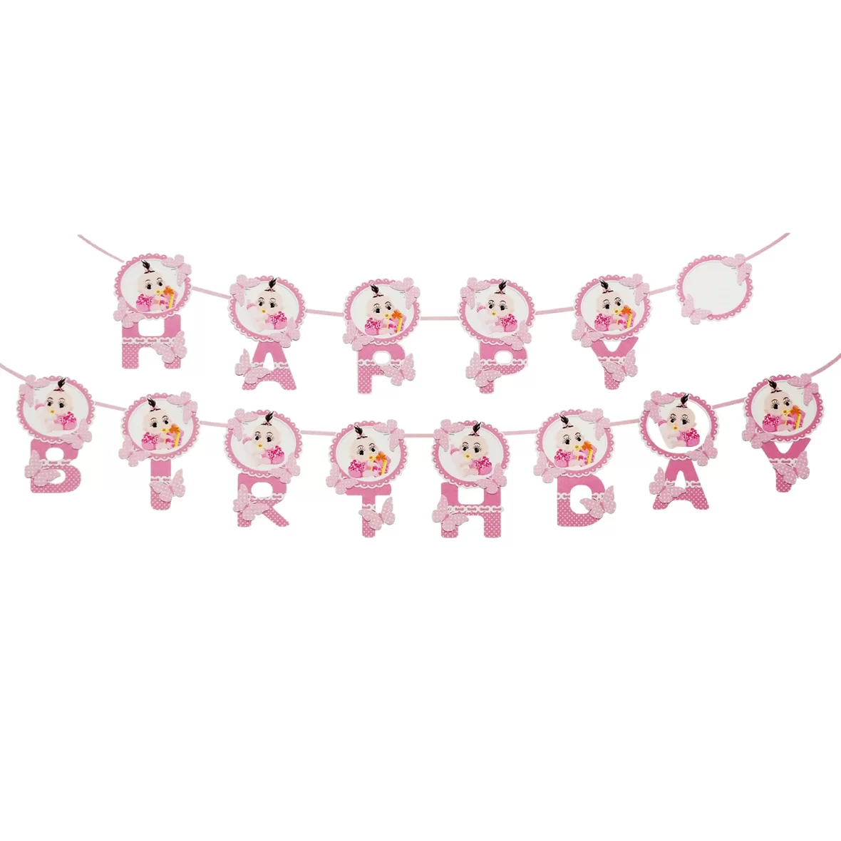 Set ghirlanda Happy Birthday, Fetita