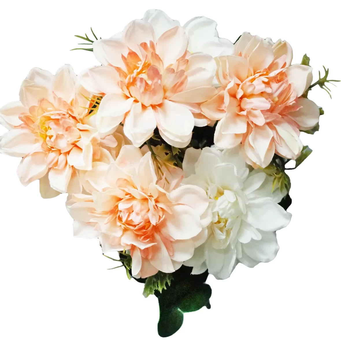 Buchet flori artificiale alb-roz, 30 cm