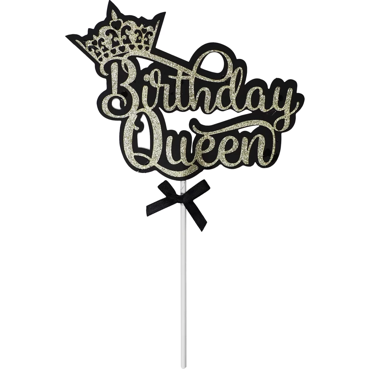 Topper Birthday Queen, auriu 25 cm
