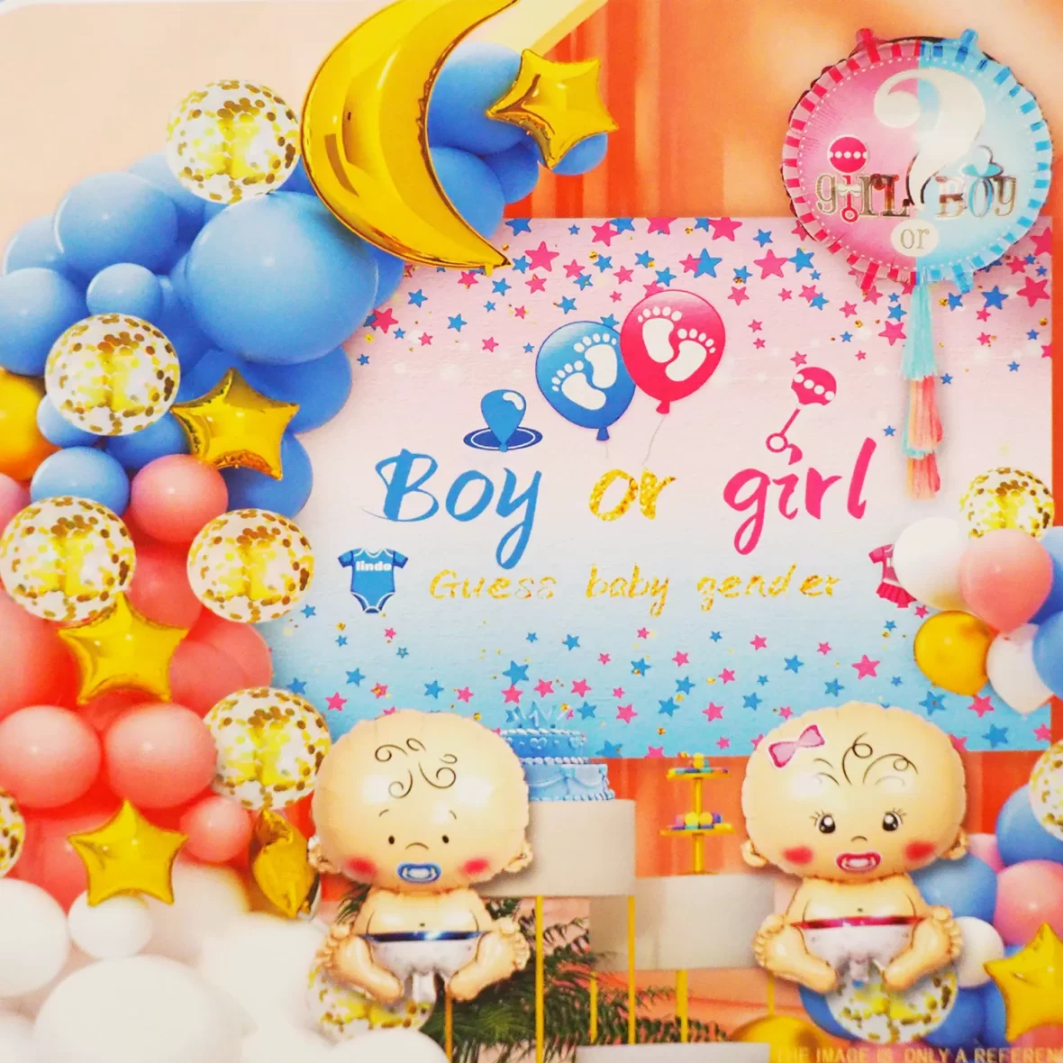 Arcada baloane Gender Reveal cu Luna