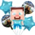 Set aranjament bundle 5 baloane Minecraft cu Steve