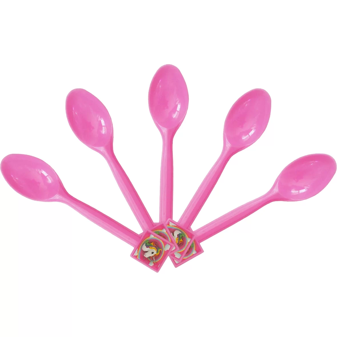 Set 10 lingurite Unicorn, roz