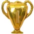 Balon Cupa Campion cu Cifra 1, Umflare cu Aer sau Heliu, Folie Mylar, Auriu, 83 cm