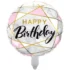 Balon folie Happy Birthday, rotund, 45 cm