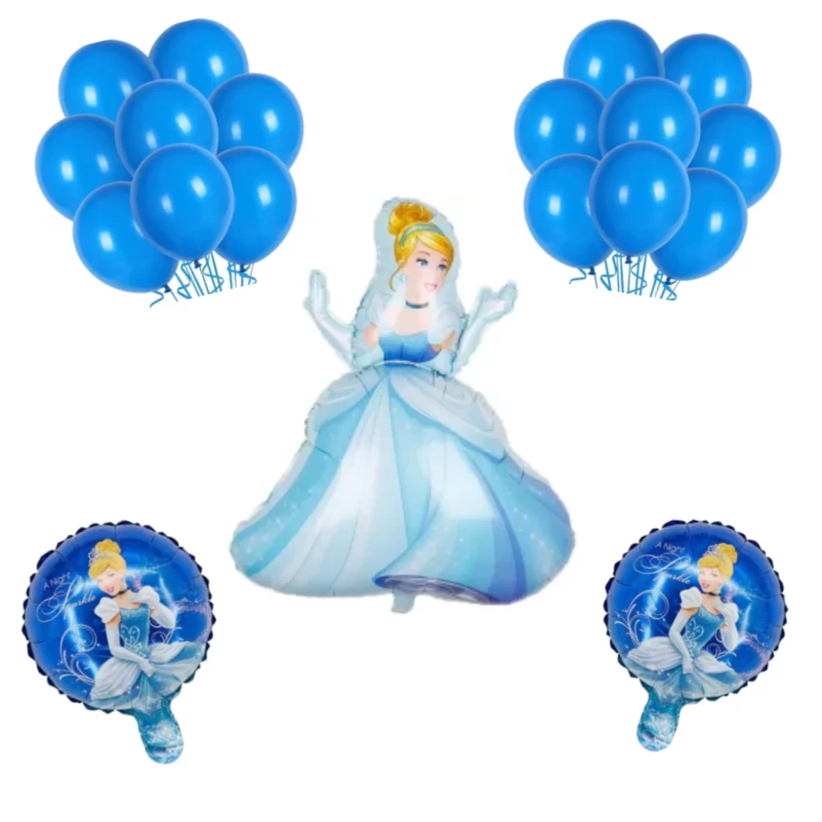 Set aranjament bundle 19 baloane folie si latex Cenusereasa