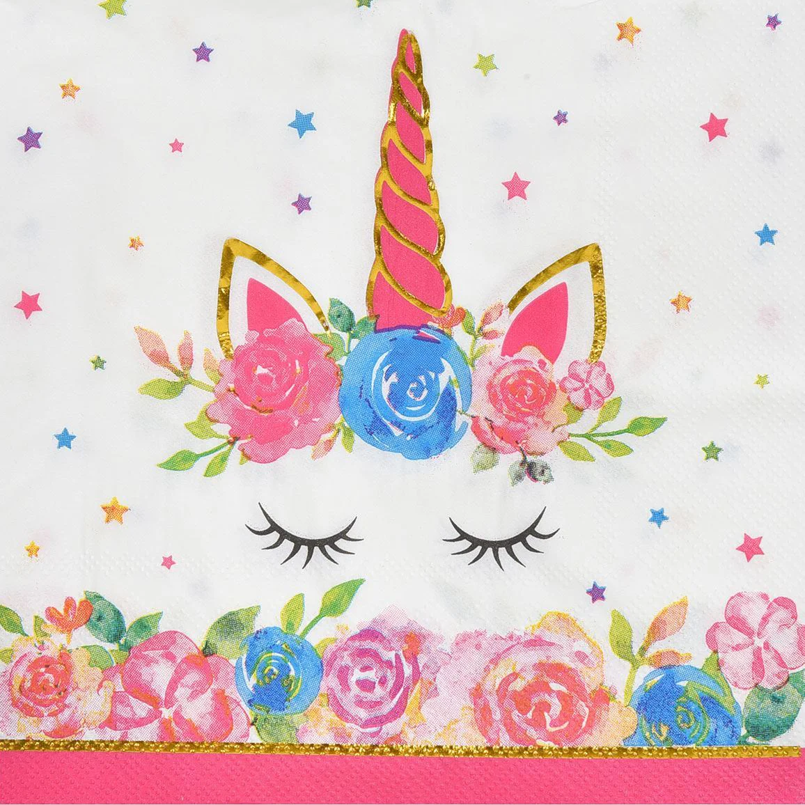 Set 12 servetele Unicorn cu trandafiri