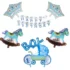 Set aranjament bundle Decor Baietel, baloane folie si Ghirlanda Happy Birthday carton