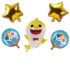 Set aranjament bundle 5 baloane folie Baby Shark Galben