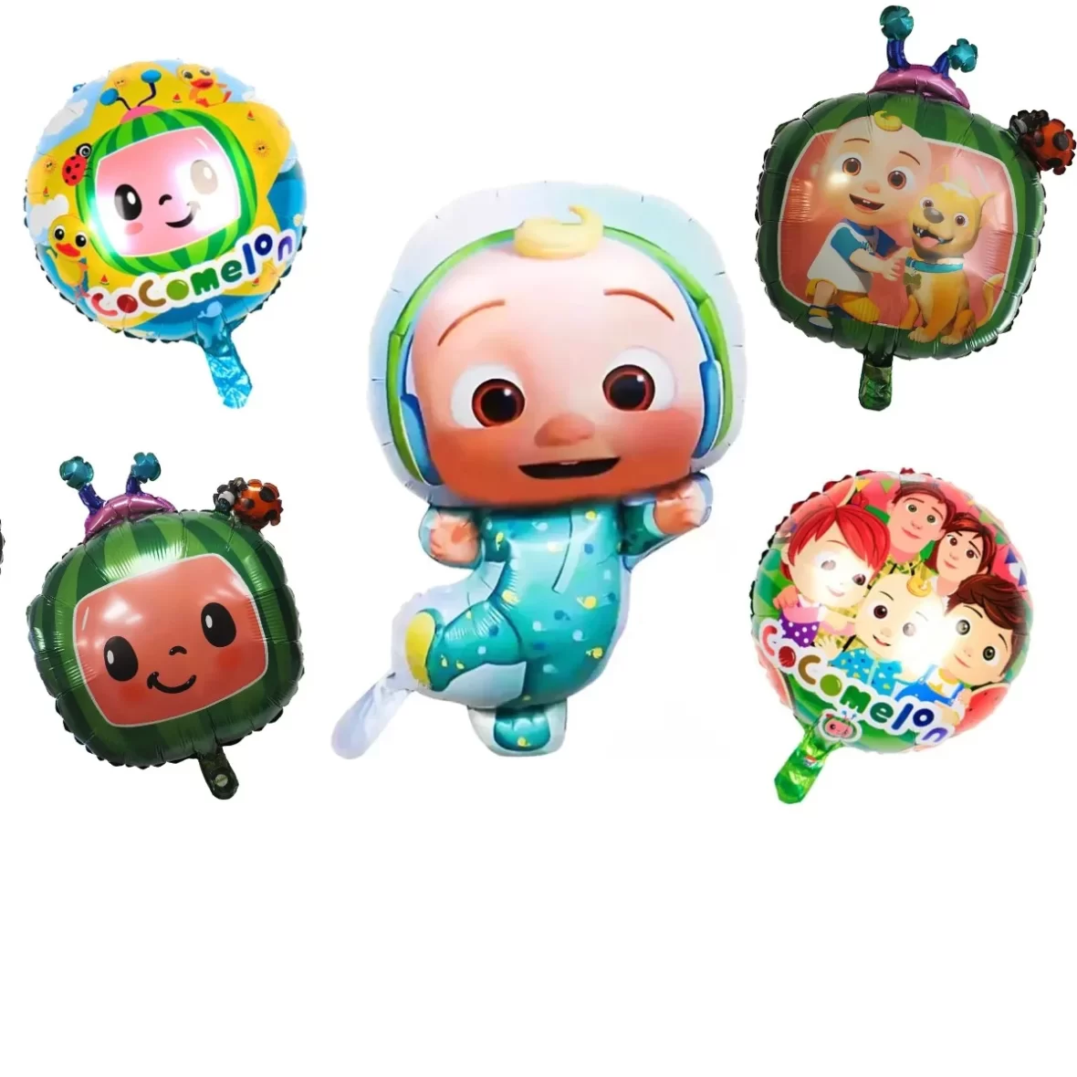 Set aranjament bundle 5 baloane folie Cocomelon model 2